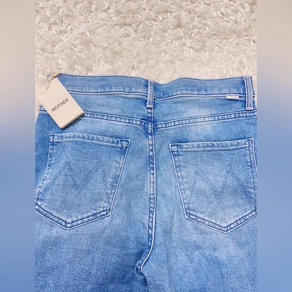 NWT Mother The Dodger Flood In Denim-Medium In Mediterranean Muse